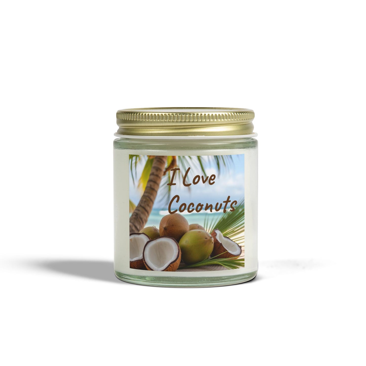 "I Love Coconuts" - Coconut Scented Candle, 4oz & 9oz