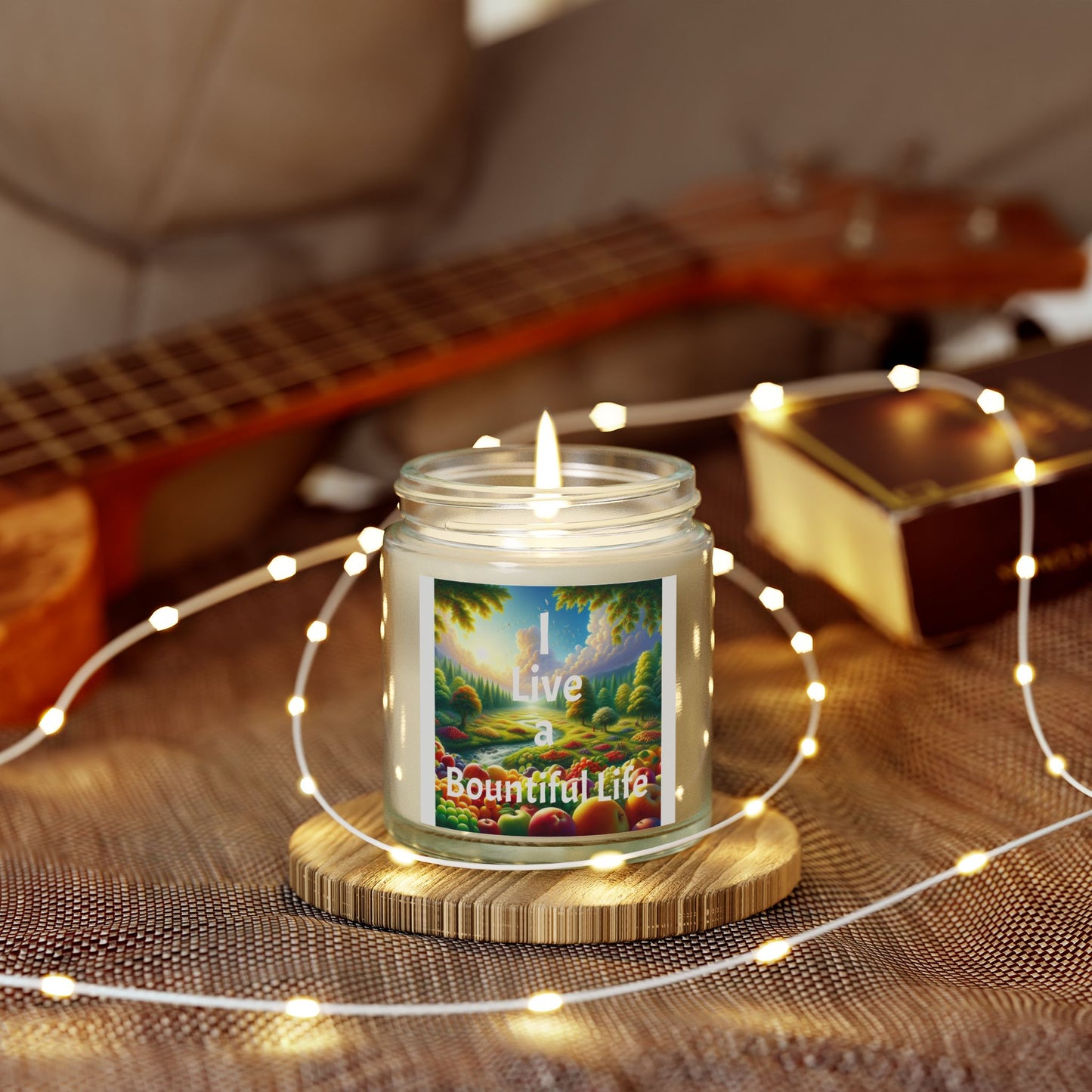 "I Live a Bountiful Life" - Coconut Apricot Wax Candle, 4oz & 9oz