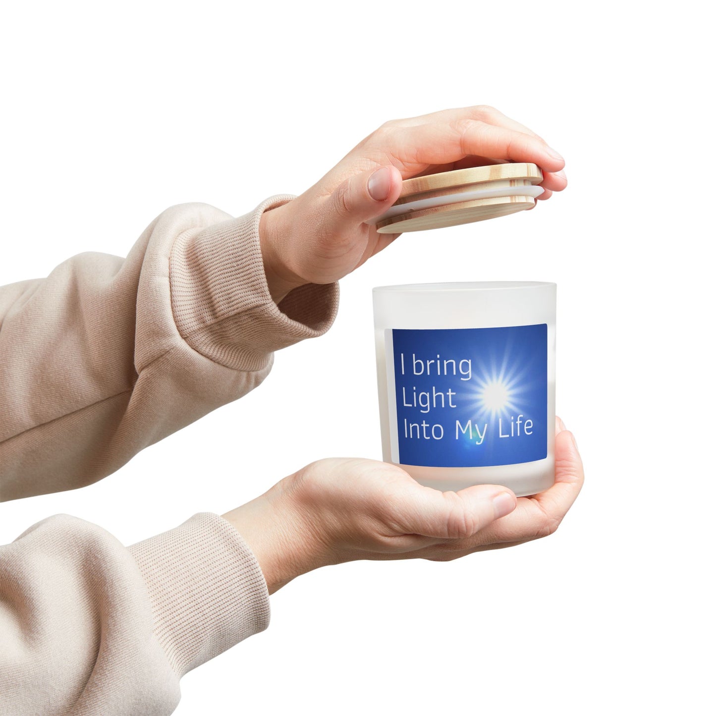 "I Bring Light Into My Life" - Frosted Glass Candle, 11oz