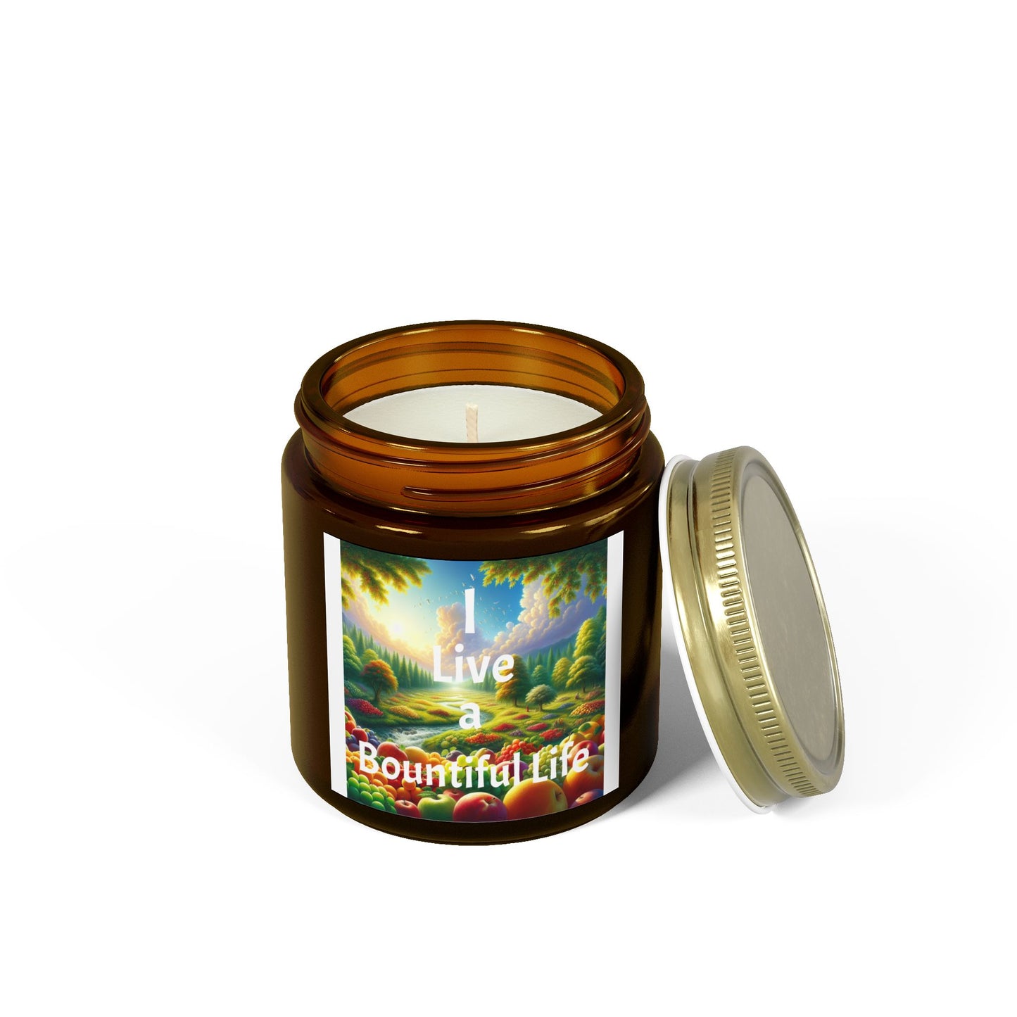 "I Live a Bountiful Life" - Coconut Apricot Wax Candle, 4oz & 9oz