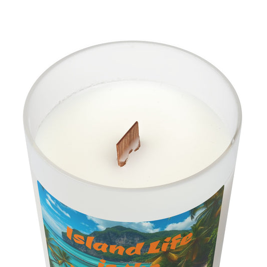 "Island Life is the Life for Me" - Frosted Glass Candles, 11oz