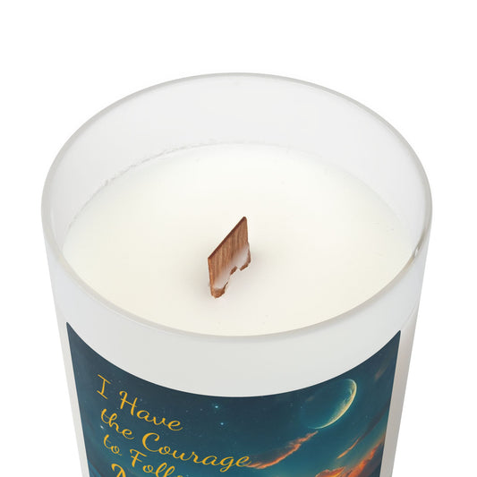 "I Have the Courage to Follow My Dreams" - Frosted Glass Candle, 11oz