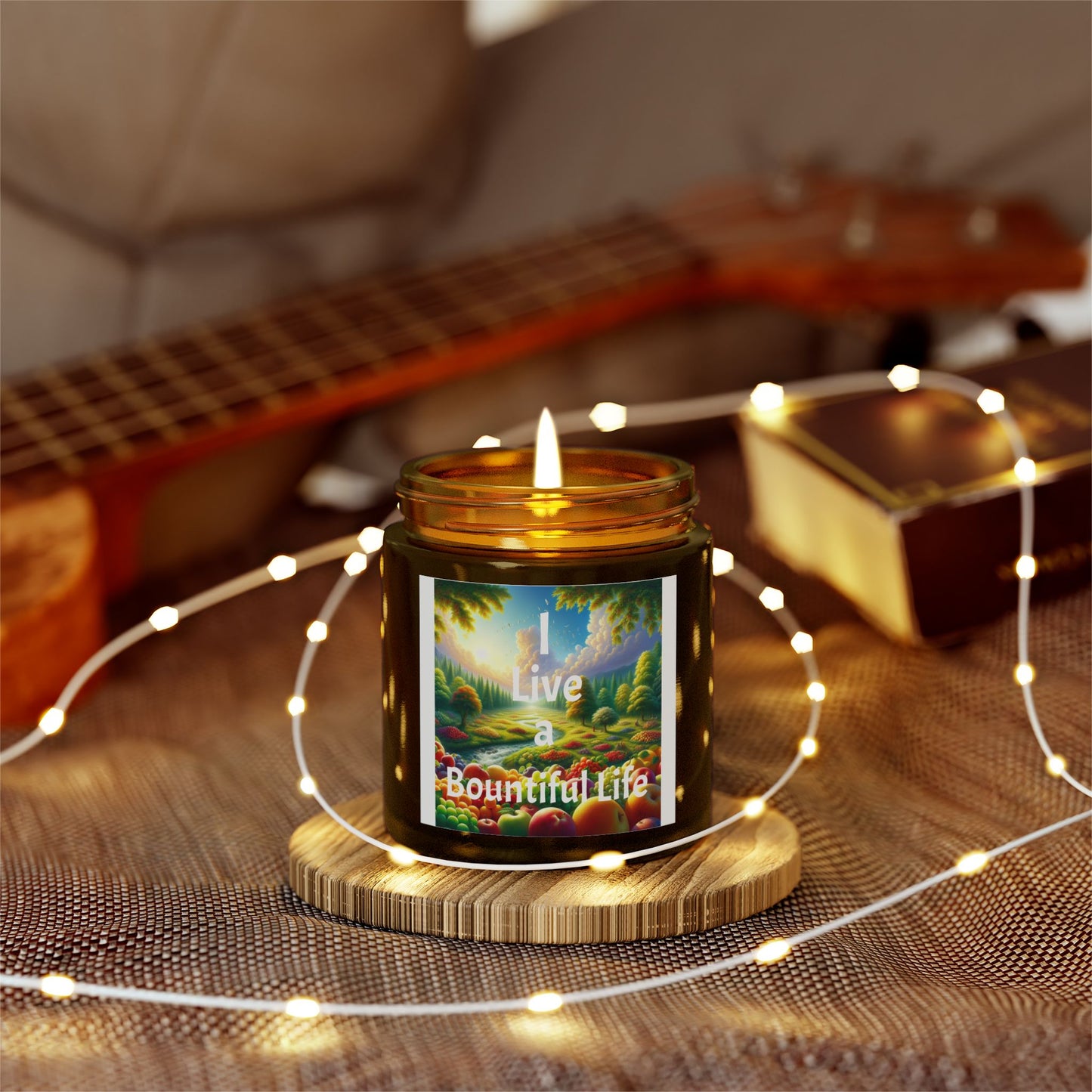 "I Live a Bountiful Life" - Coconut Apricot Wax Candle, 4oz & 9oz