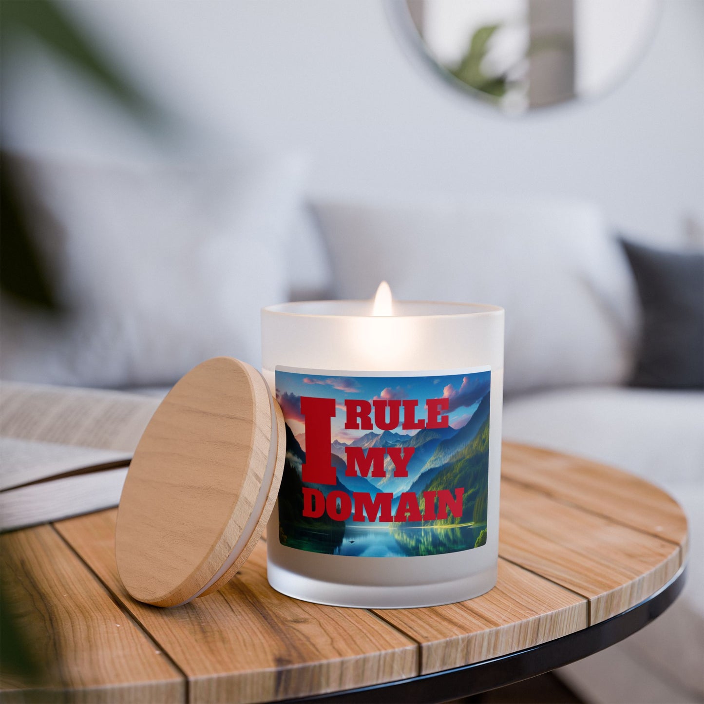 "I Rule My Domain" - Frosted Glass Candle, 11oz