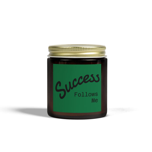 "Success Follows Me" - Coconut Apricot Wax Candle, 4oz & 9oz
