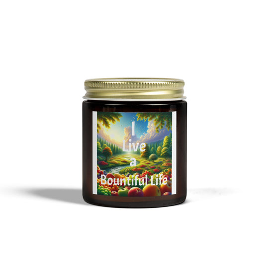 "I Live a Bountiful Life" - Coconut Apricot Wax Candle, 4oz & 9oz