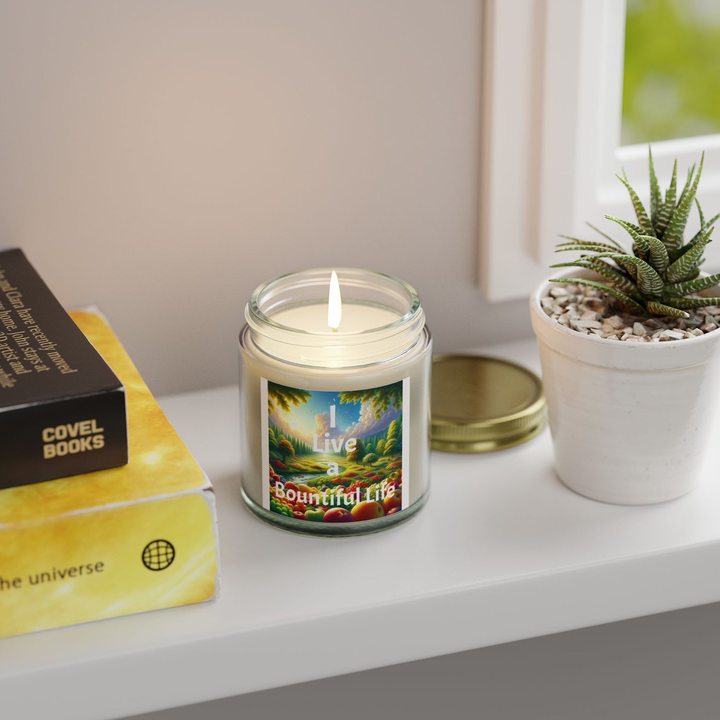 "I Live a Bountiful Life" - Coconut Apricot Wax Candle, 4oz & 9oz