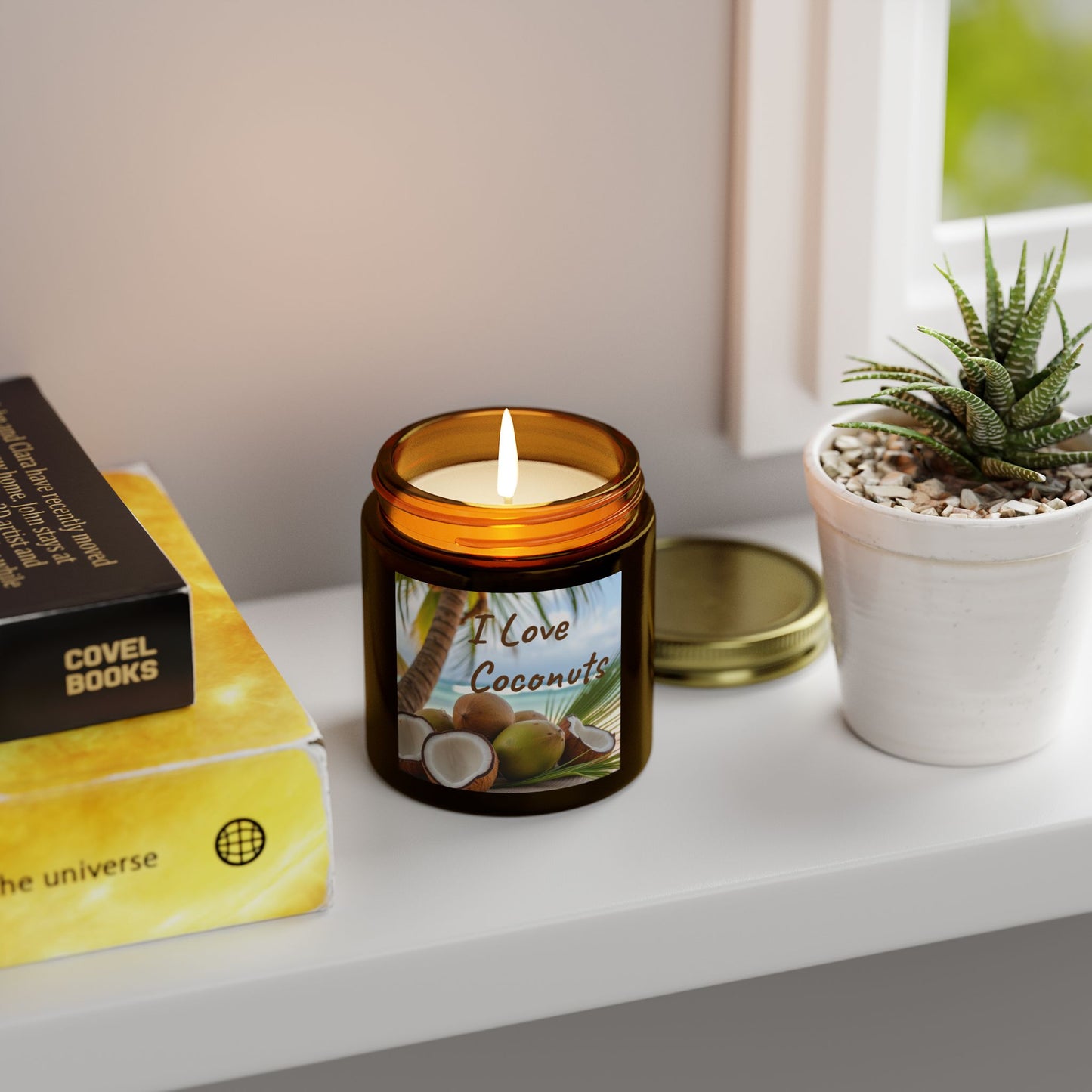 "I Love Coconuts" - Coconut Scented Candle, 4oz & 9oz