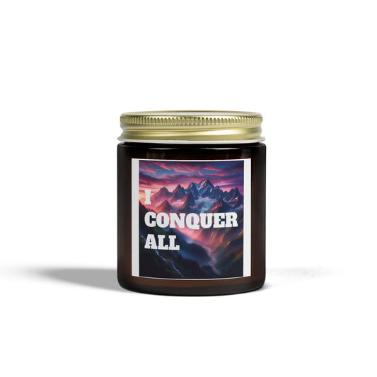"I Conquer All" - Coconut Apricot Wax Candle, 4oz & 9oz