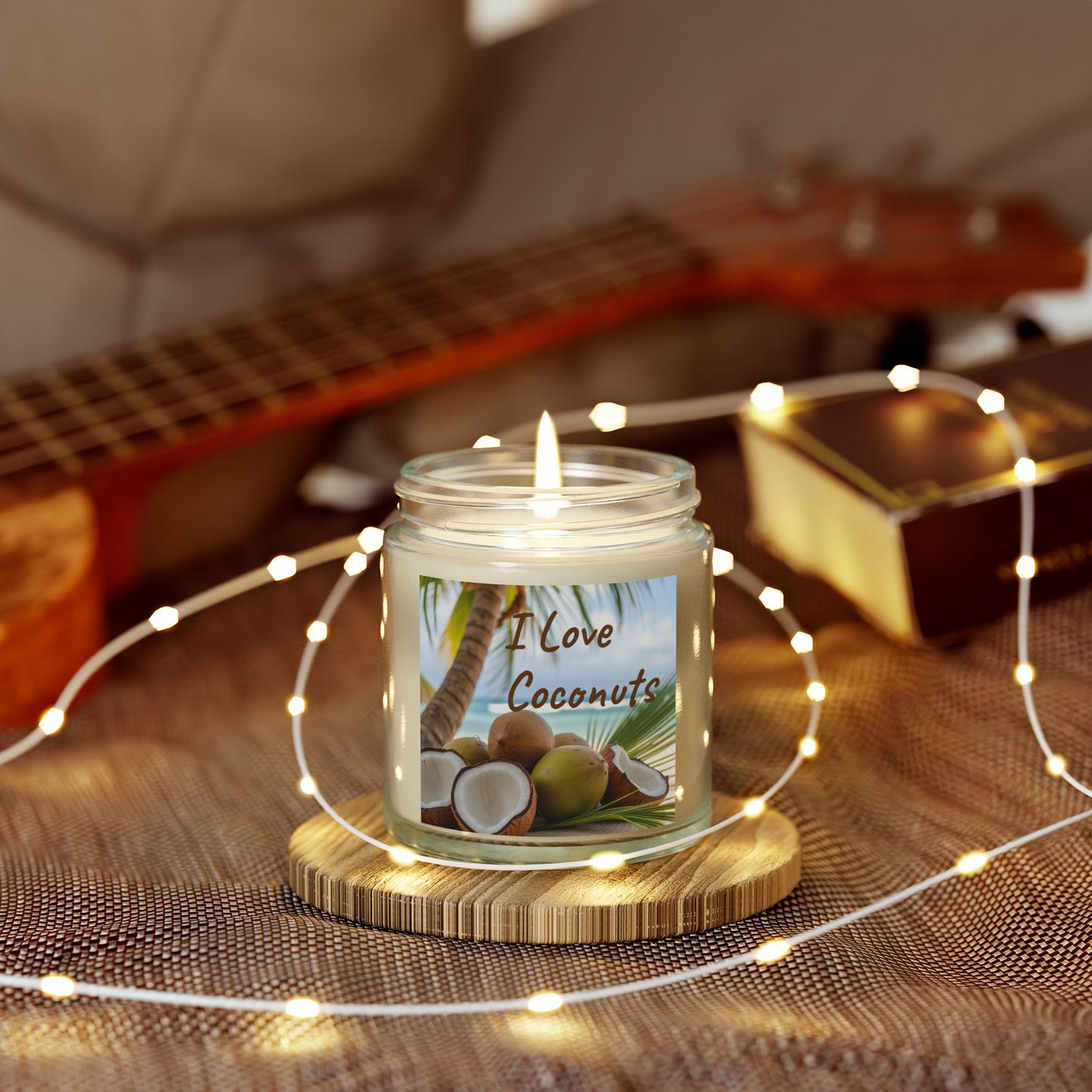 "I Love Coconuts" - Coconut Scented Candle, 4oz & 9oz