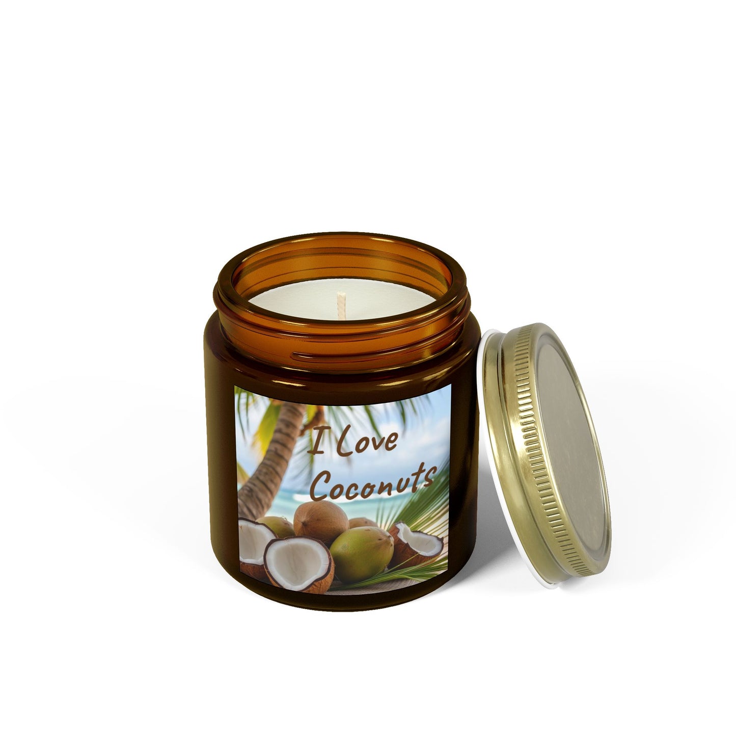 "I Love Coconuts" - Coconut Scented Candle, 4oz & 9oz