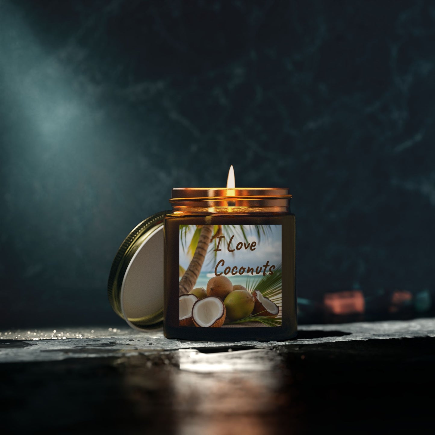 "I Love Coconuts" - Coconut Scented Candle, 4oz & 9oz