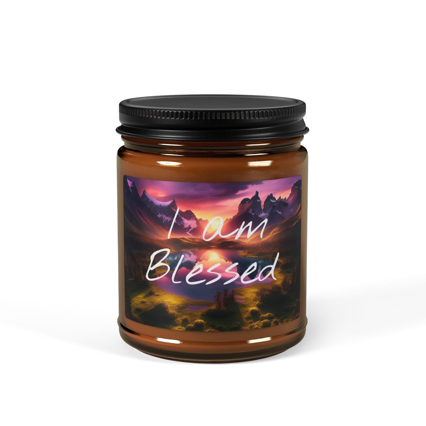 "I Am Blessed" - Scented Soy Candle in Amber Jar, 4oz & 9oz