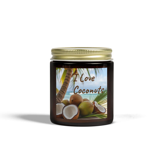 "I Love Coconuts" - Coconut Scented Candle, 4oz & 9oz