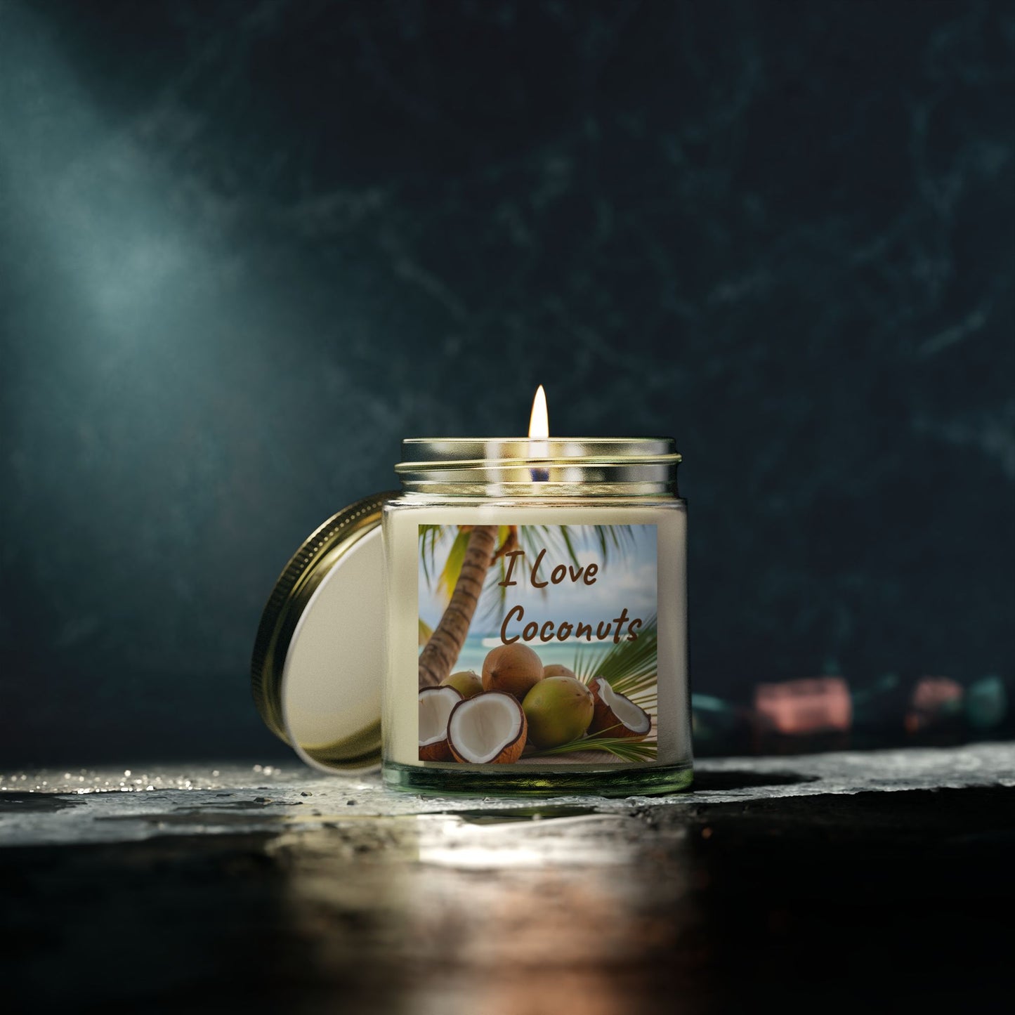 "I Love Coconuts" - Coconut Scented Candle, 4oz & 9oz