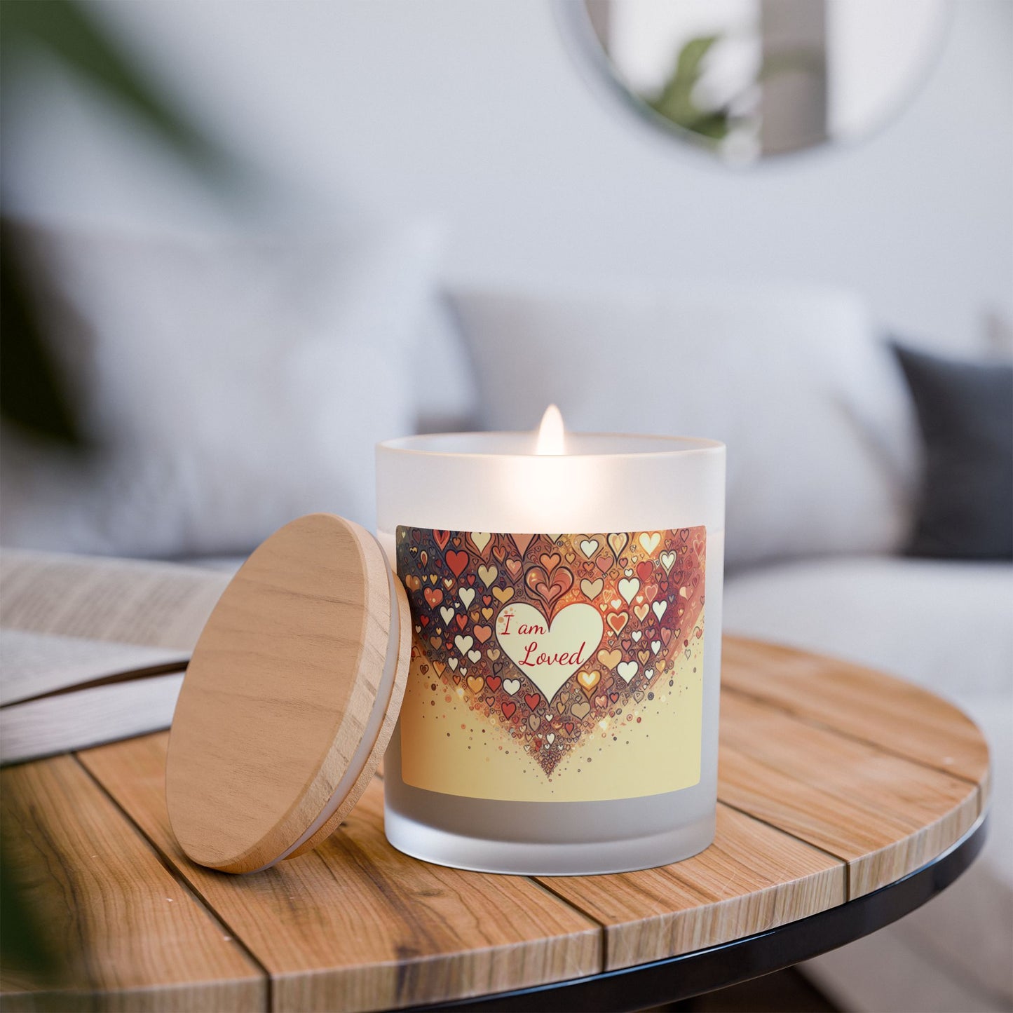 "I Am Loved" - Frosted Glass Candle, 11oz