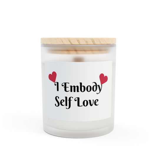 "I Embody Self Love" - Frosted Glass Candle, 11oz