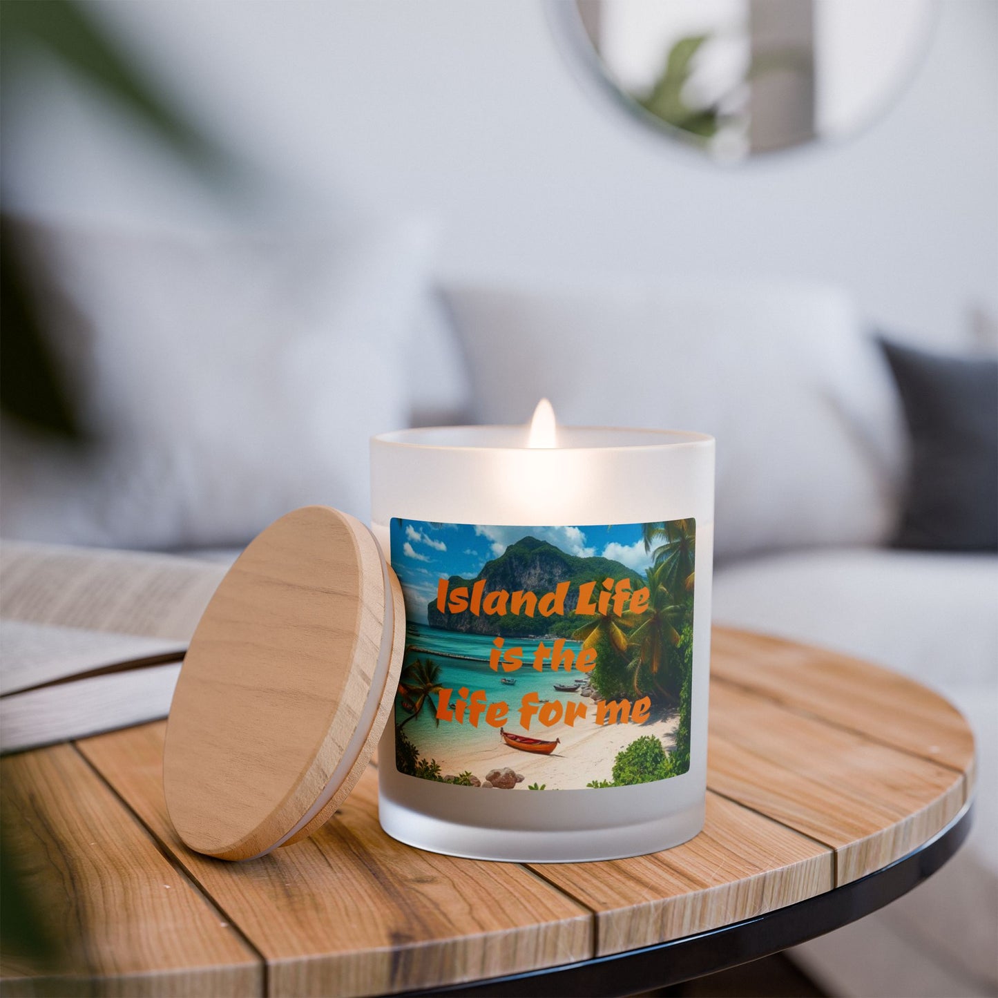 "Island Life is the Life for Me" - Frosted Glass Candles, 11oz