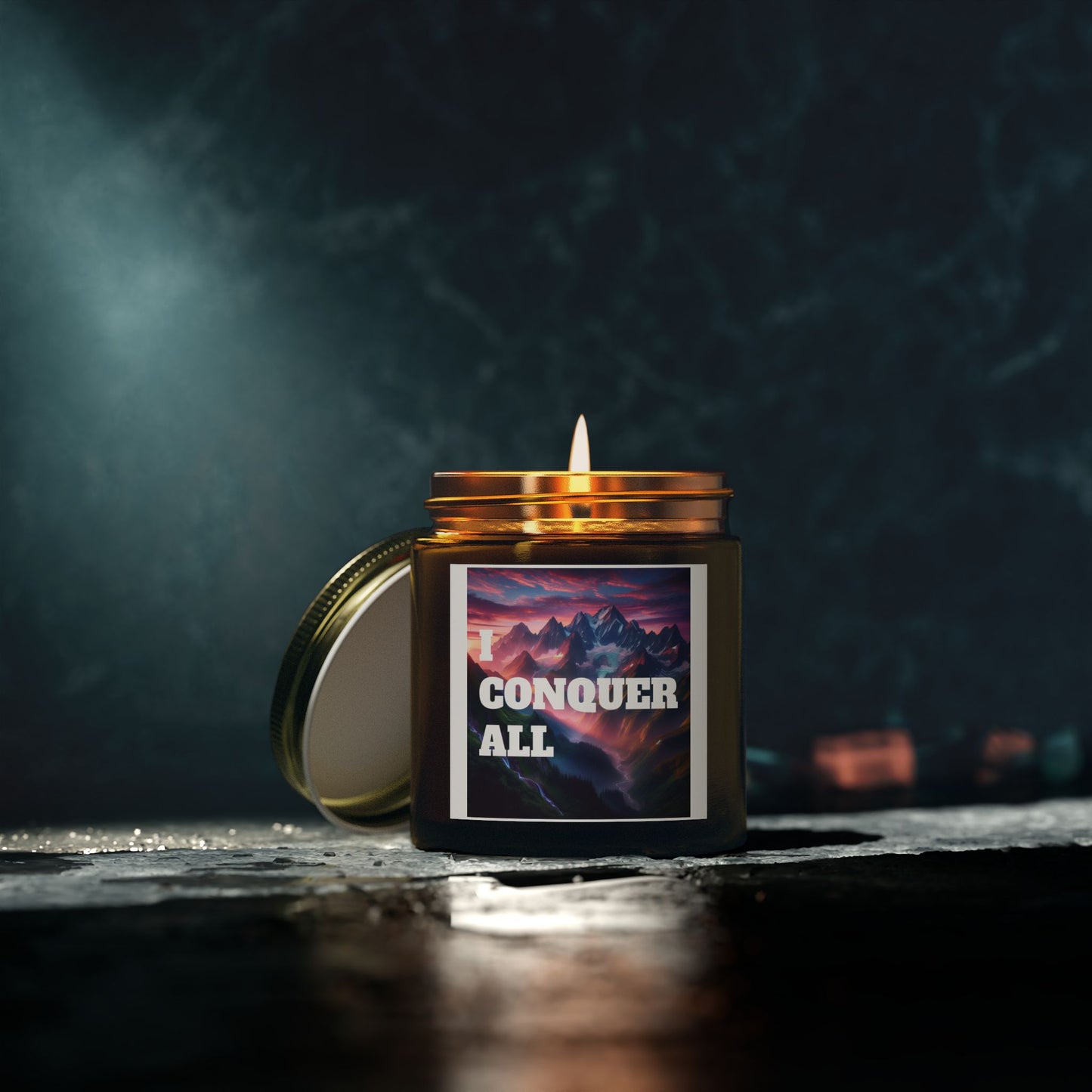 "I Conquer All" - Coconut Apricot Wax Candle, 4oz & 9oz