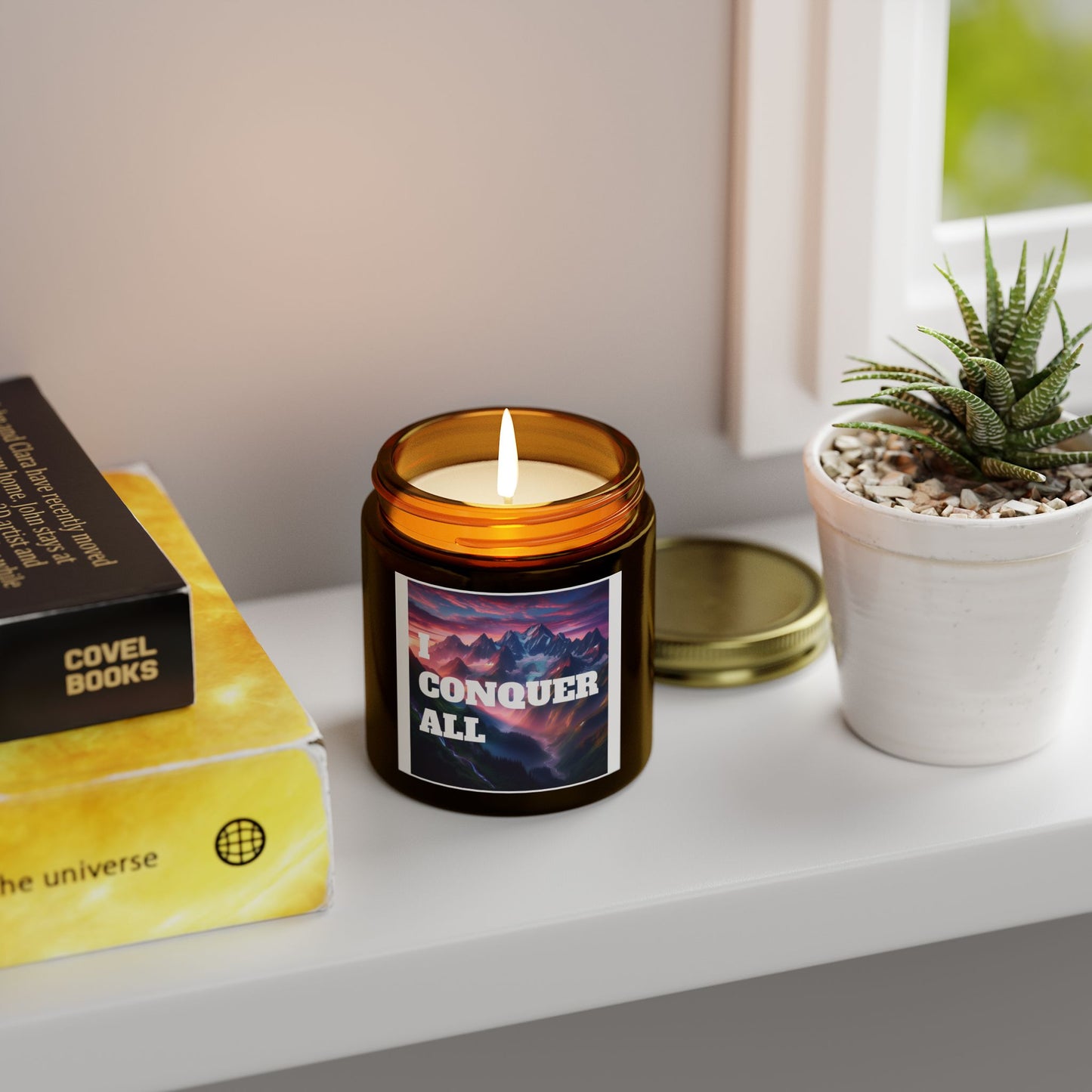 "I Conquer All" - Coconut Apricot Wax Candle, 4oz & 9oz