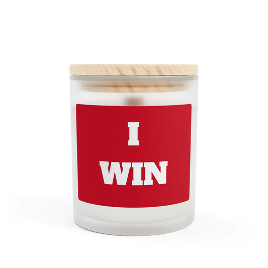 "I WIN" -  Frosted Glass Candle, 11oz