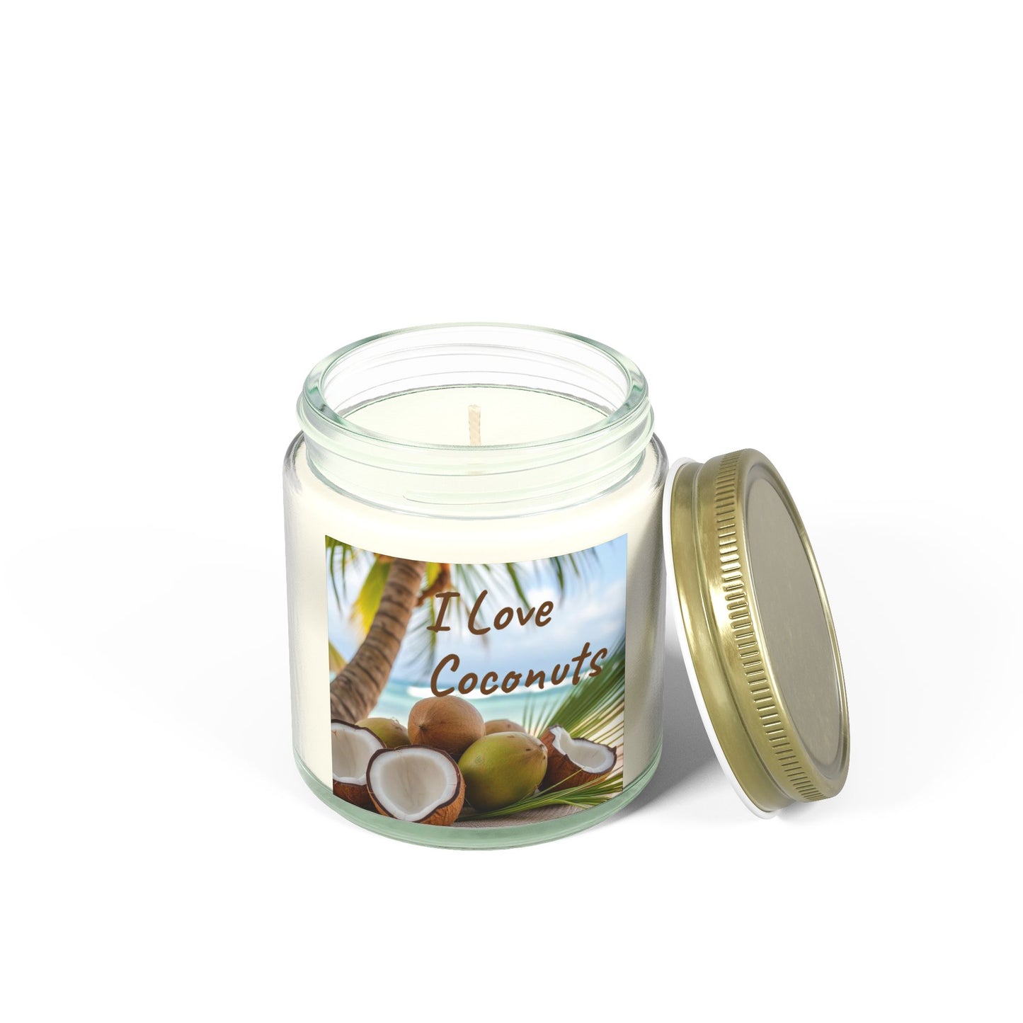 "I Love Coconuts" - Coconut Scented Candle, 4oz & 9oz