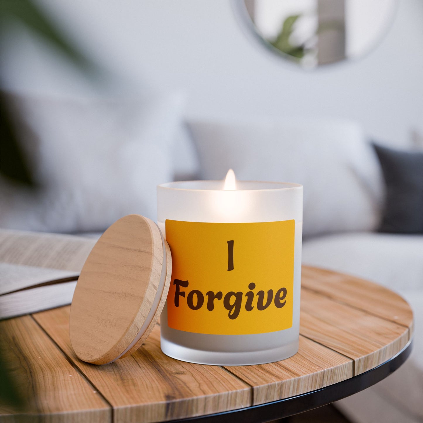 "I Forgive" Frosted Glass Scented Candle, 11oz