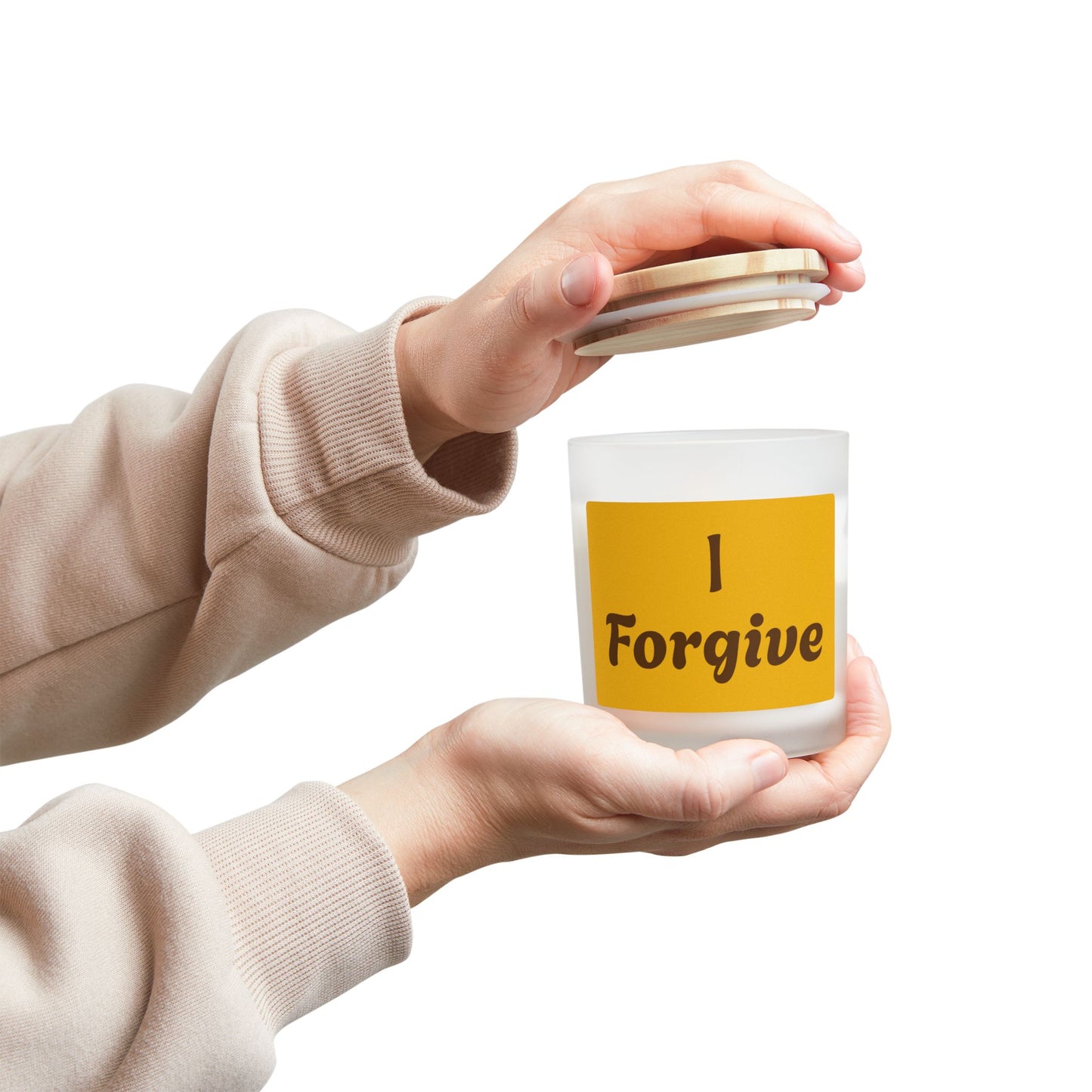 "I Forgive" Frosted Glass Scented Candle, 11oz