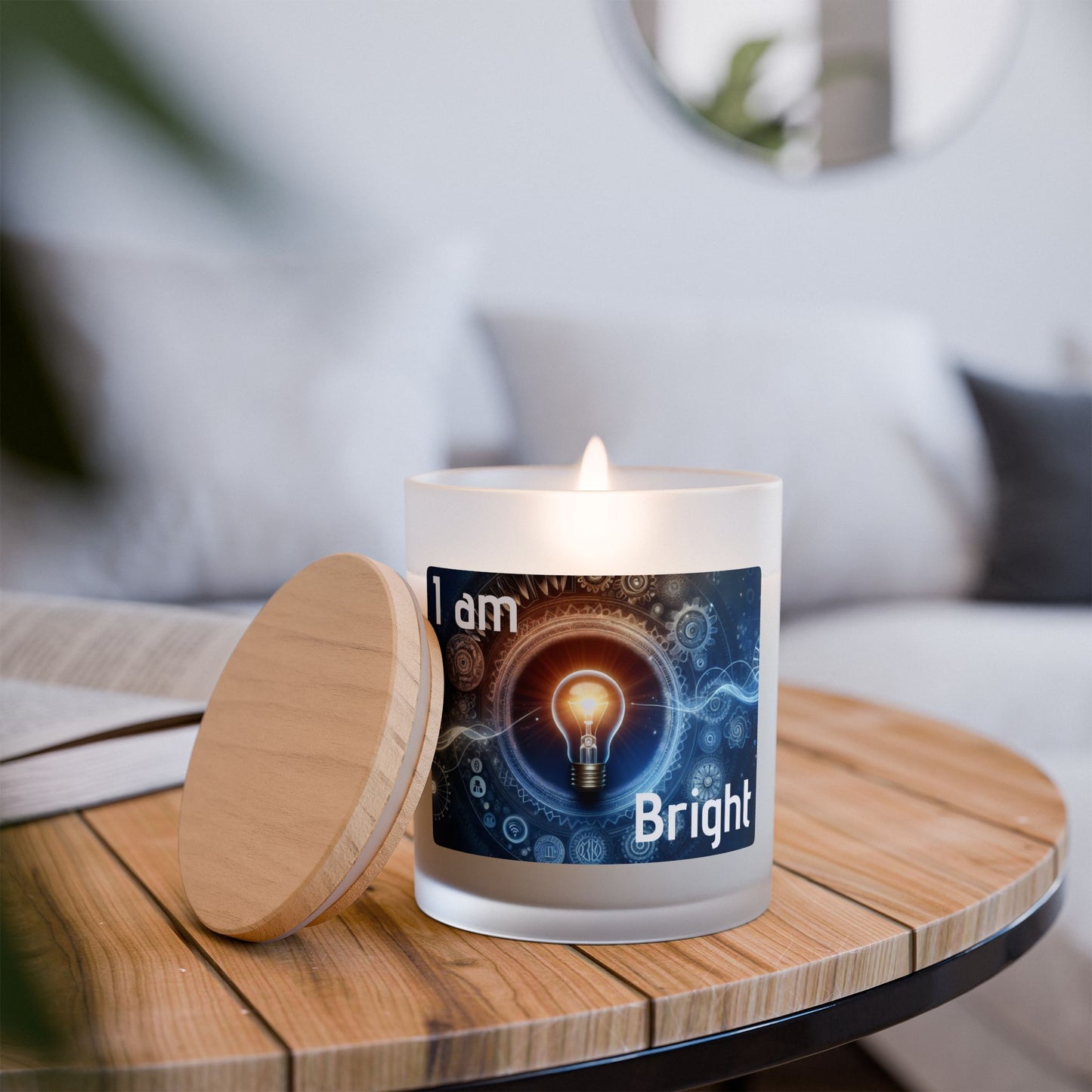 "I am Bright" - Frosted Glass Candle, 11oz