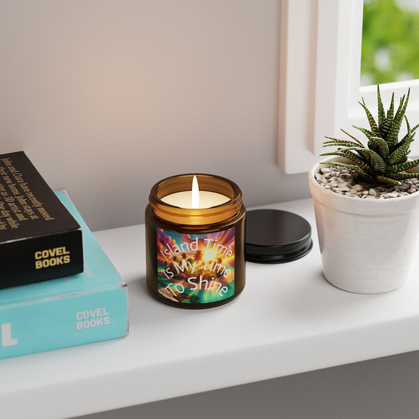 "Island Time Is My Time To Shine" - Scented Soy Candle, 4oz