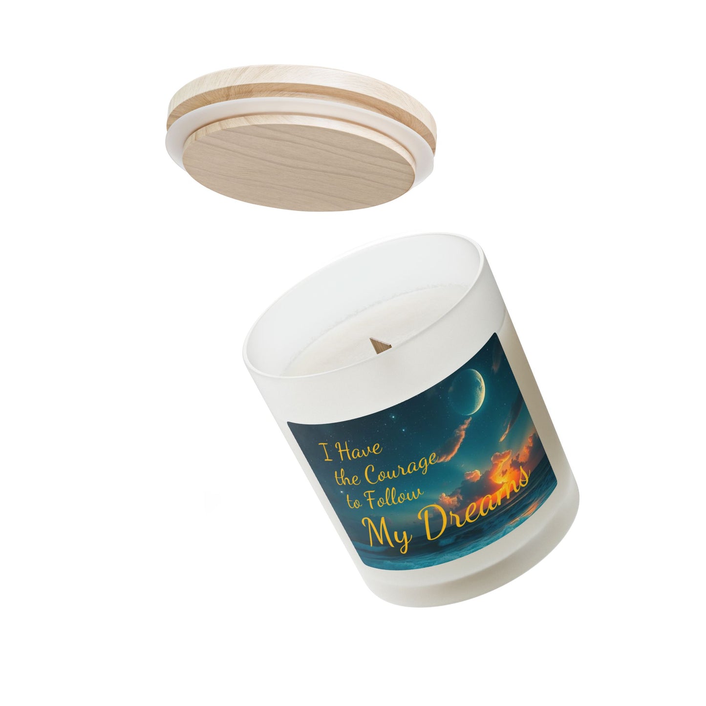 "I Have the Courage to Follow My Dreams" - Frosted Glass Candle, 11oz