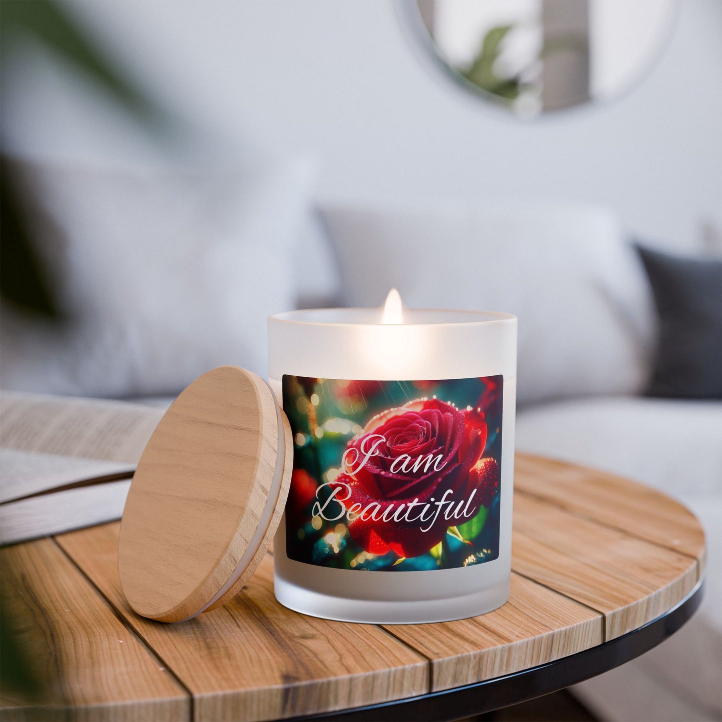 "I Am Beautiful" - Frosted Glass Candle, 11oz