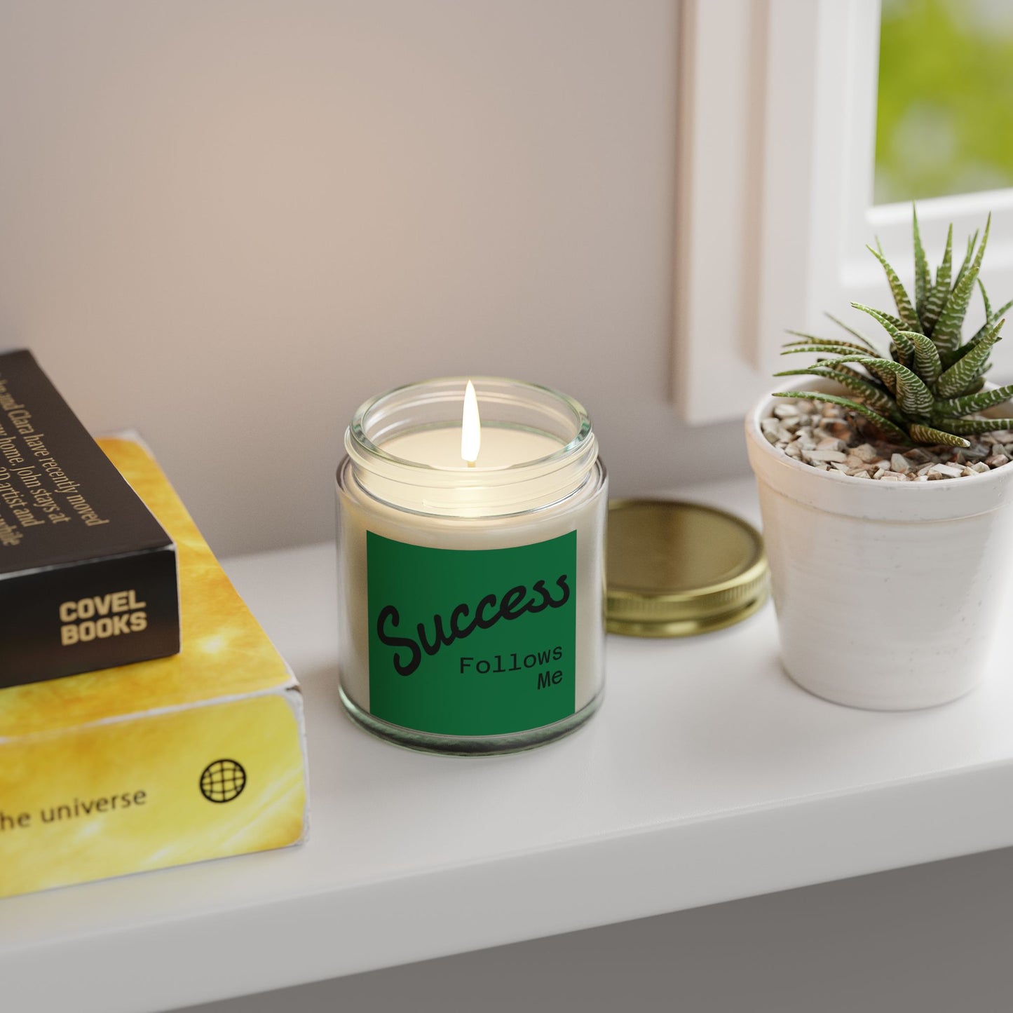 "Success Follows Me" - Coconut Apricot Wax Candle, 4oz & 9oz