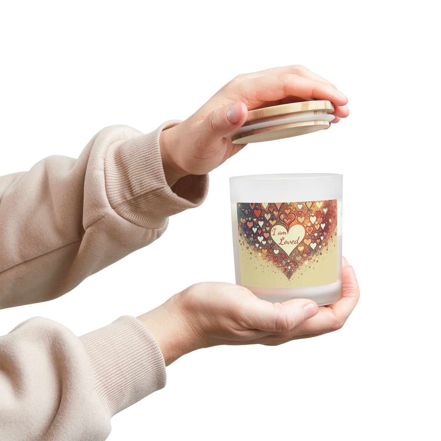 "I Am Loved" - Frosted Glass Candle, 11oz