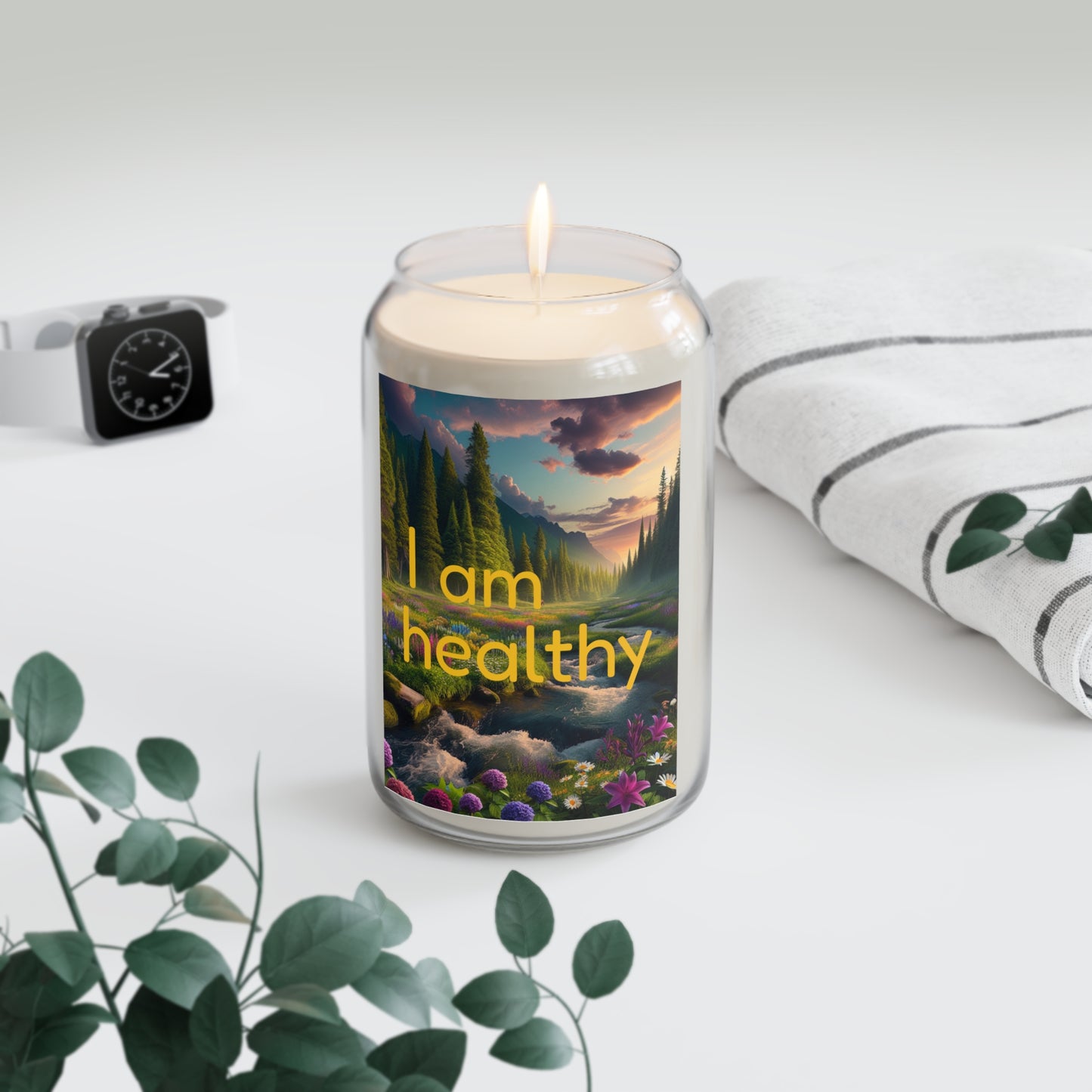 "I am healthy" Relaxing Aromatherapy Scented Candle, 13.75oz