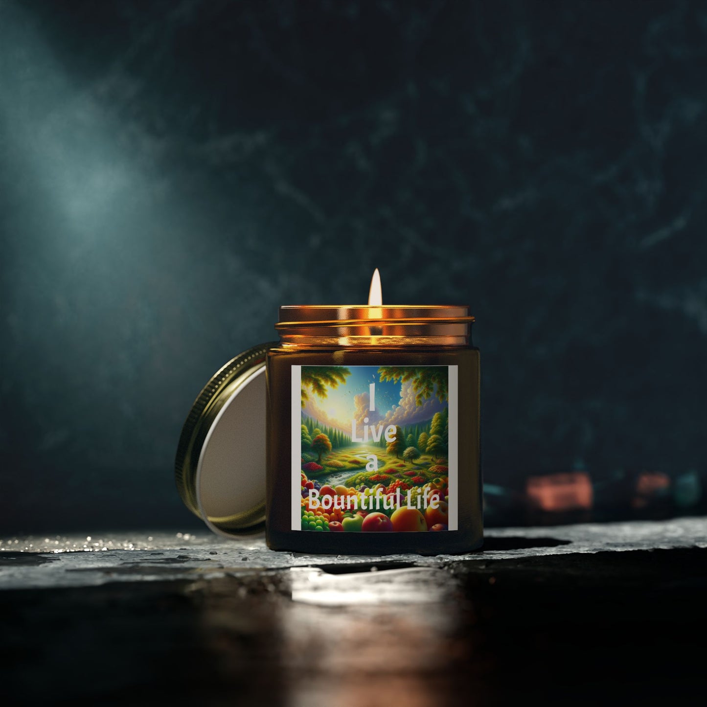 "I Live a Bountiful Life" - Coconut Apricot Wax Candle, 4oz & 9oz