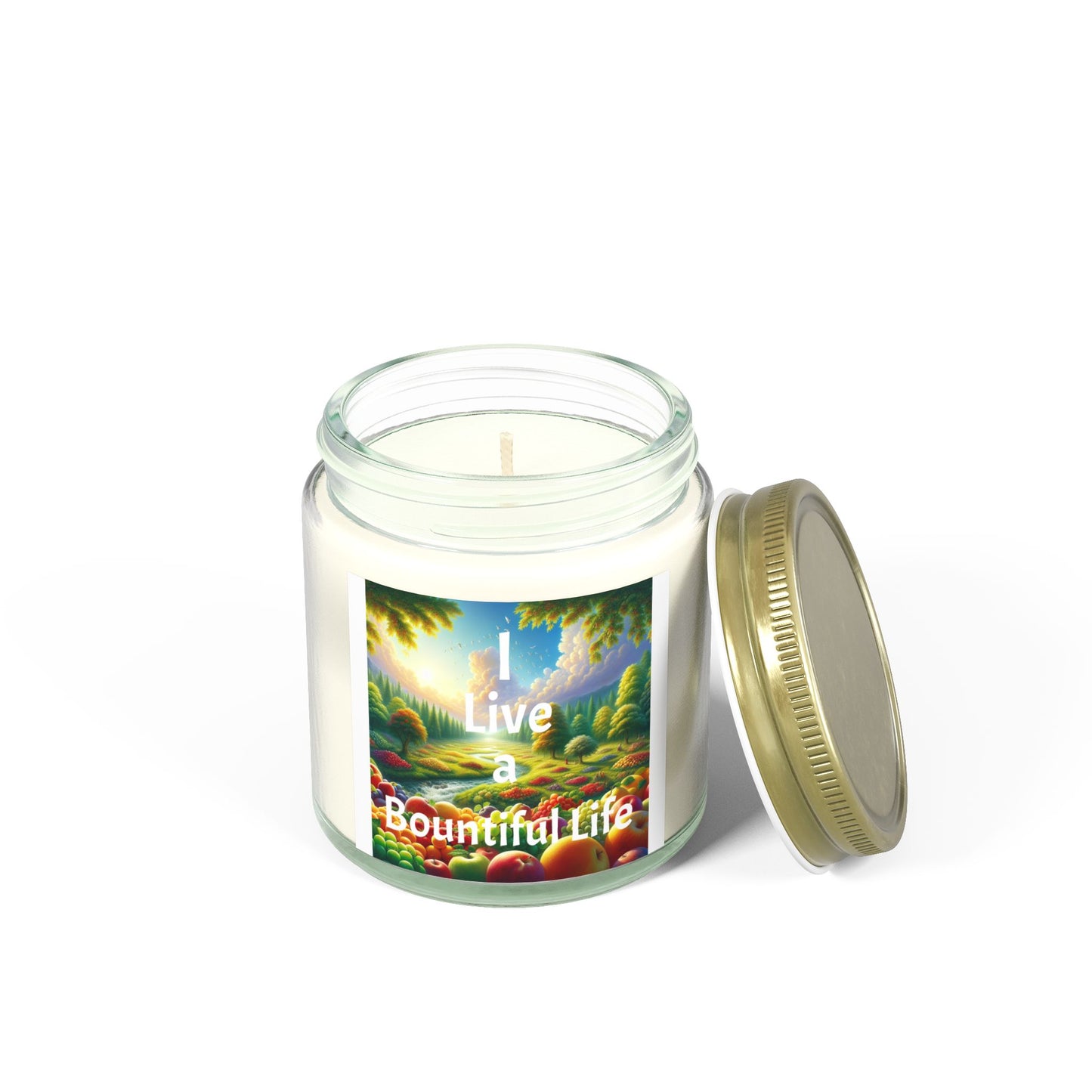 "I Live a Bountiful Life" - Coconut Apricot Wax Candle, 4oz & 9oz