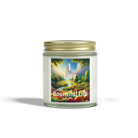 "I Live a Bountiful Life" - Coconut Apricot Wax Candle, 4oz & 9oz
