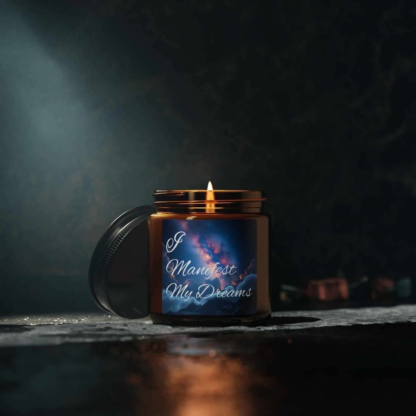 "I Manifest My Dreams" - Scented Soy Candle in Amber, 4oz & 9oz