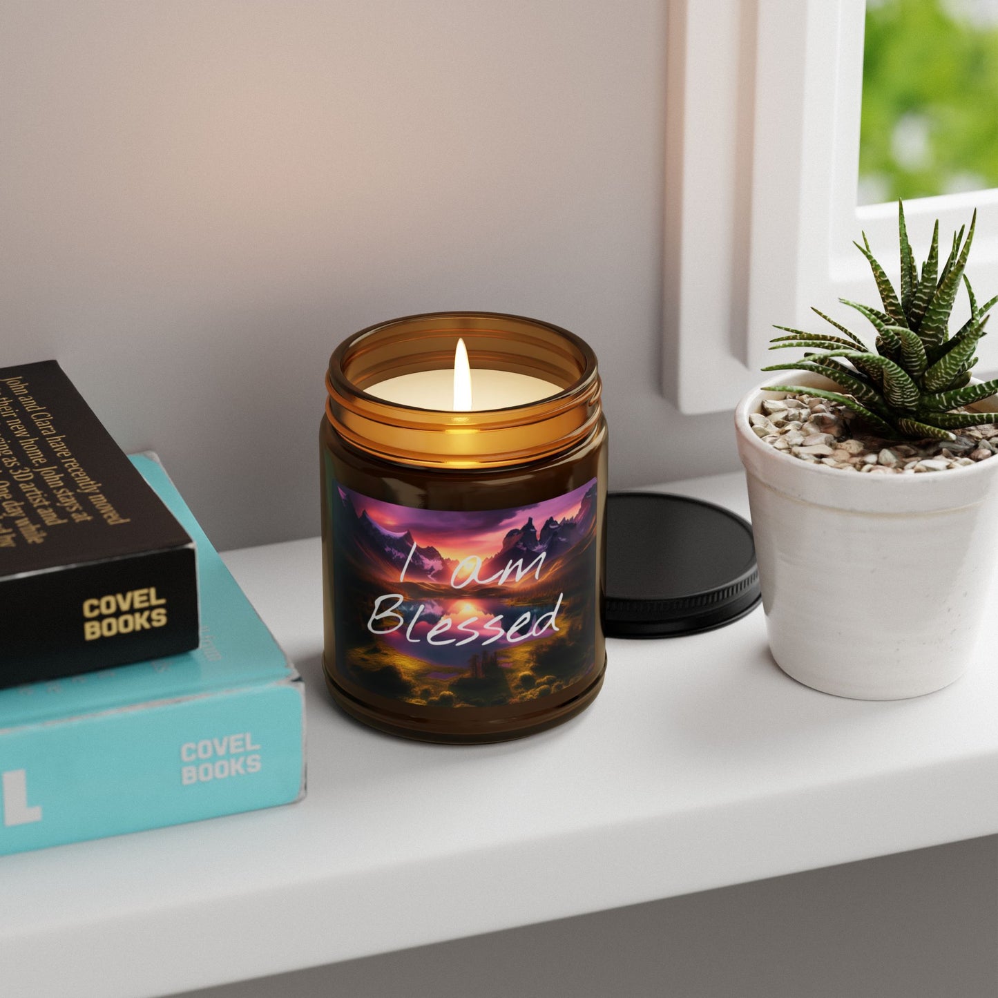"I Am Blessed" - Scented Soy Candle in Amber Jar, 4oz & 9oz