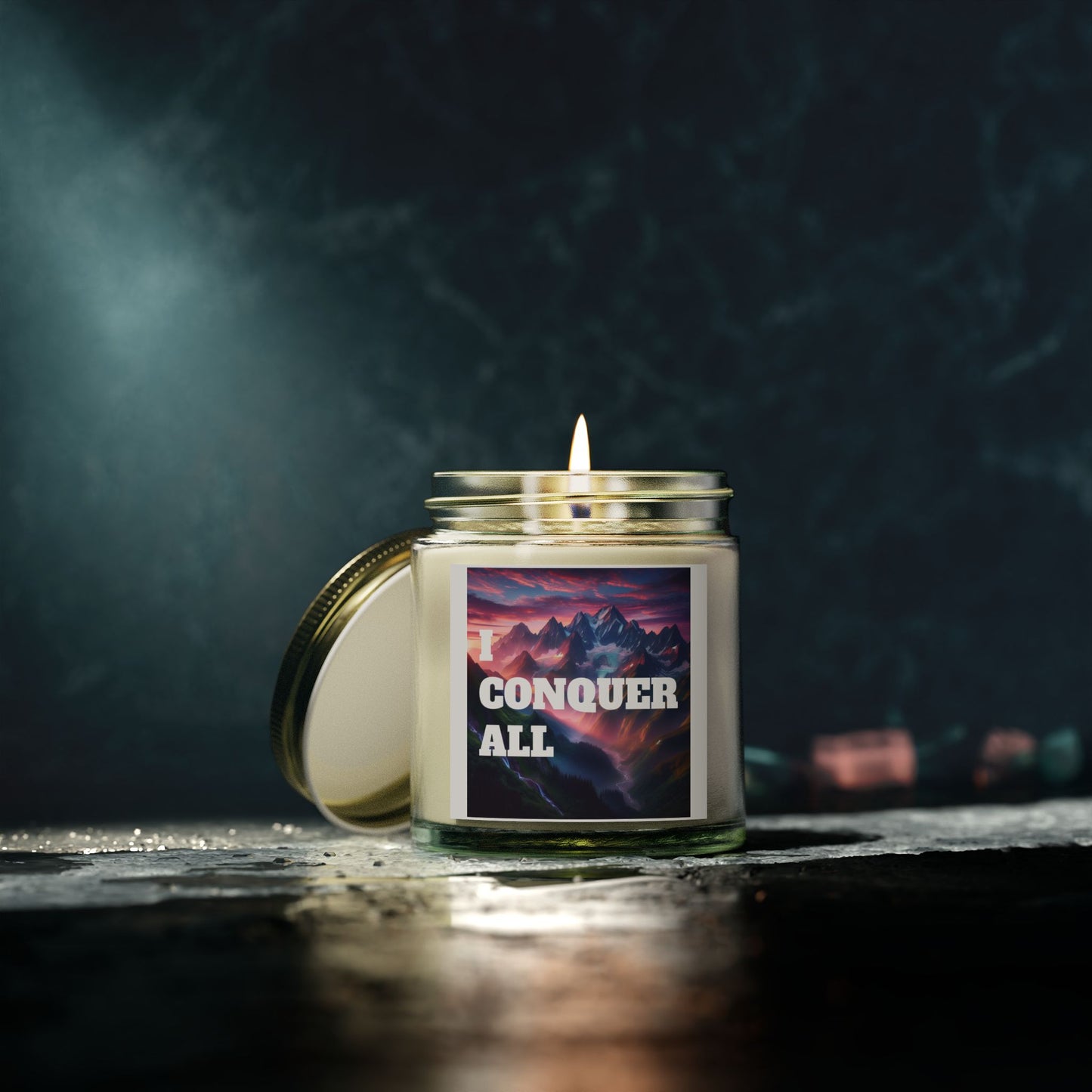 "I Conquer All" - Coconut Apricot Wax Candle, 4oz & 9oz