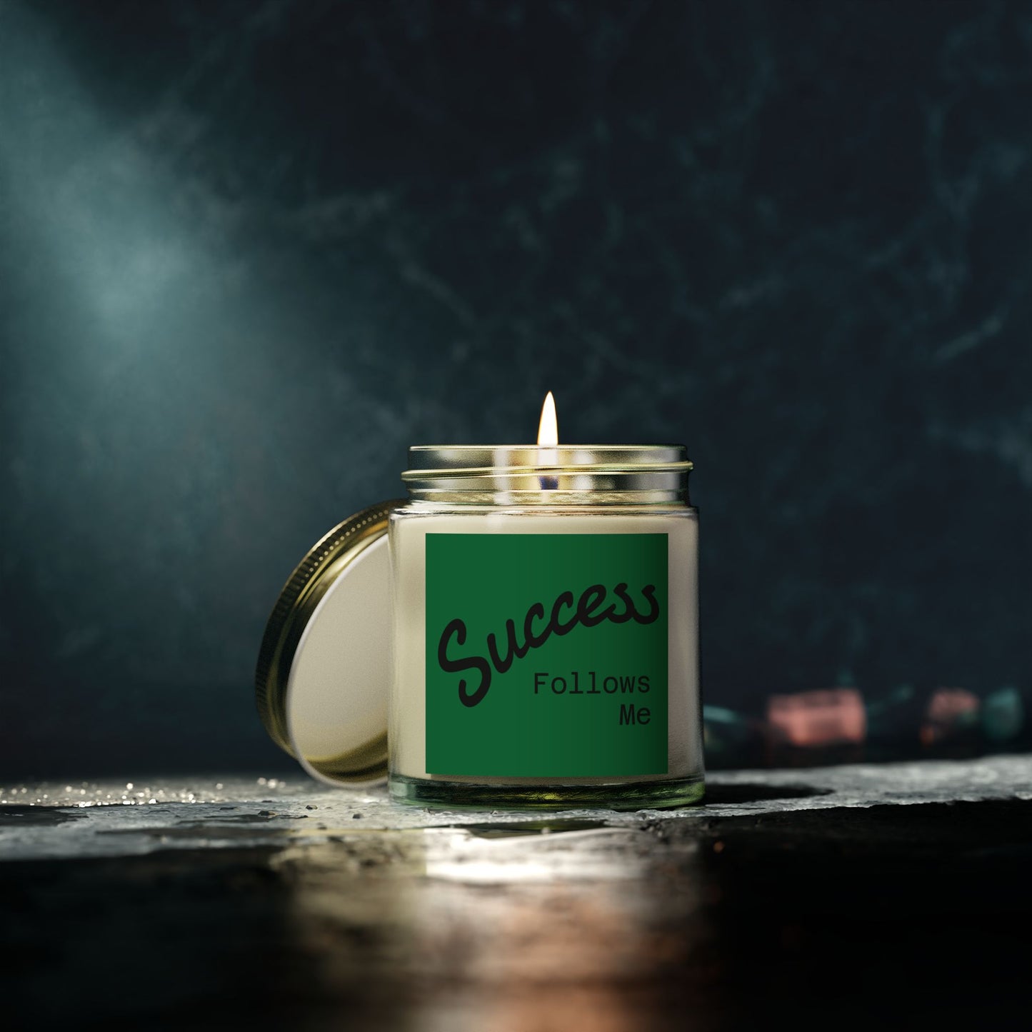 "Success Follows Me" - Coconut Apricot Wax Candle, 4oz & 9oz