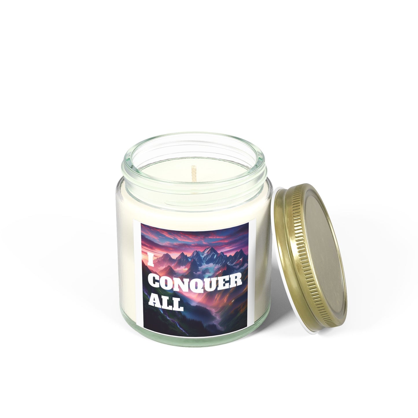 "I Conquer All" - Coconut Apricot Wax Candle, 4oz & 9oz