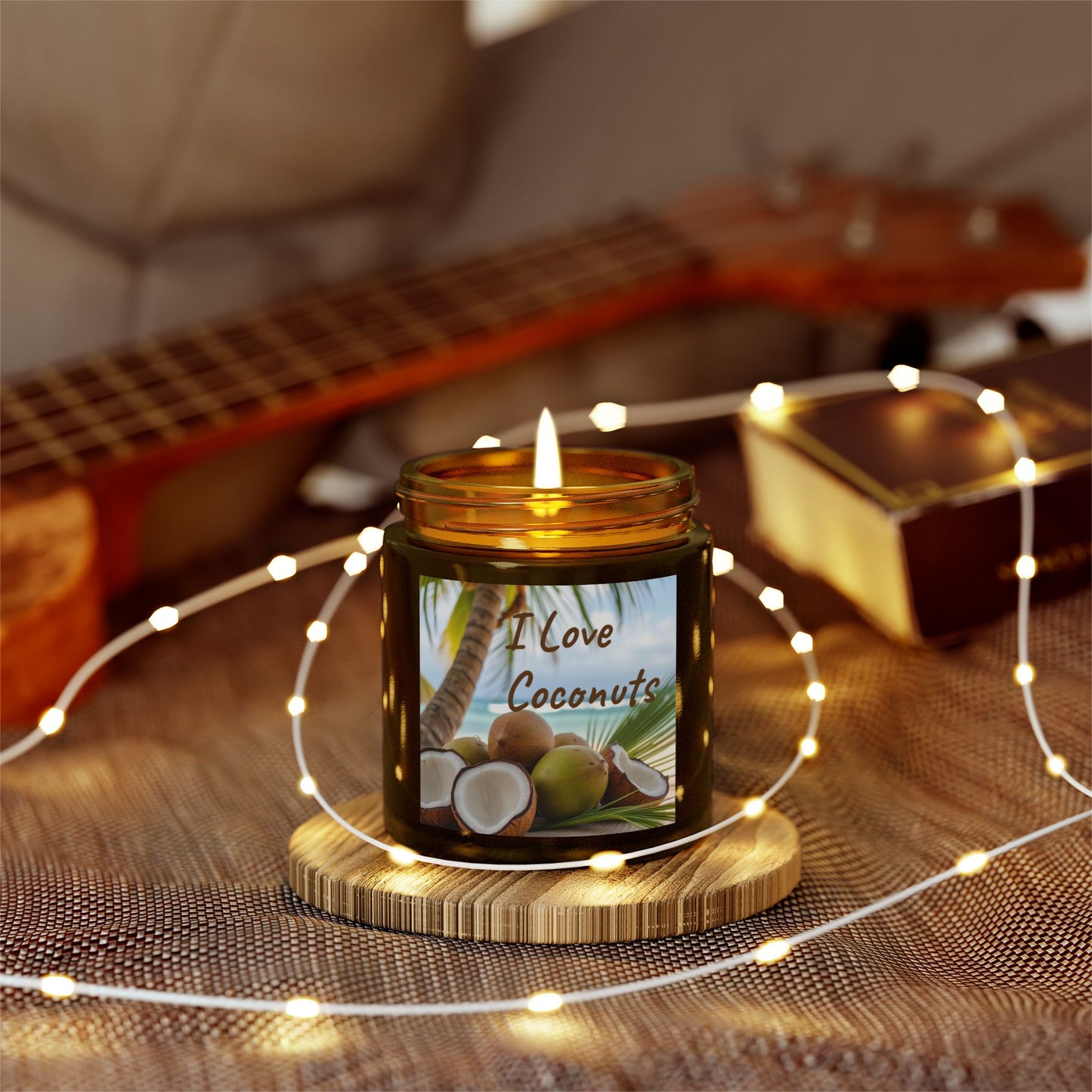 "I Love Coconuts" - Coconut Scented Candle, 4oz & 9oz