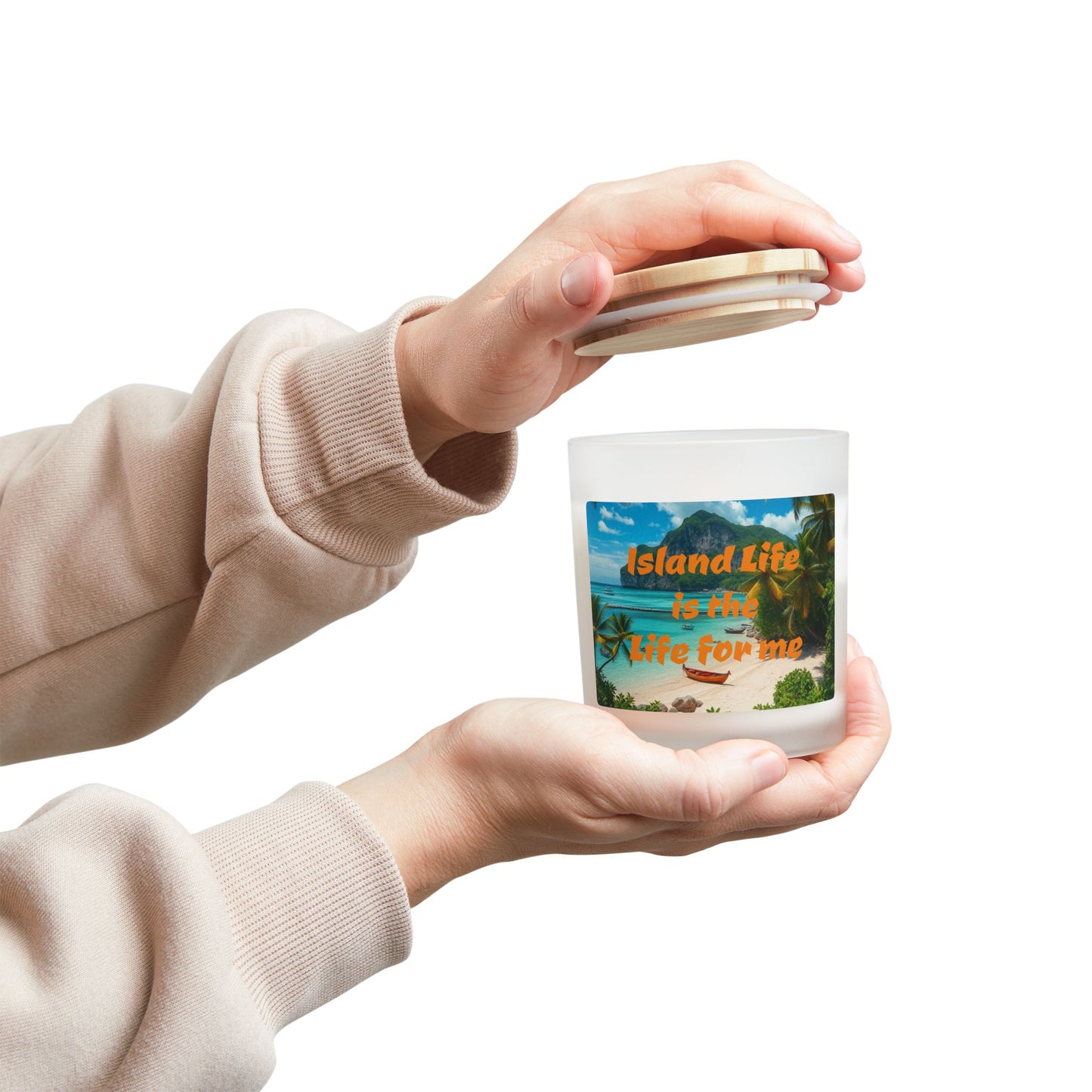 "Island Life is the Life for Me" - Frosted Glass Candles, 11oz